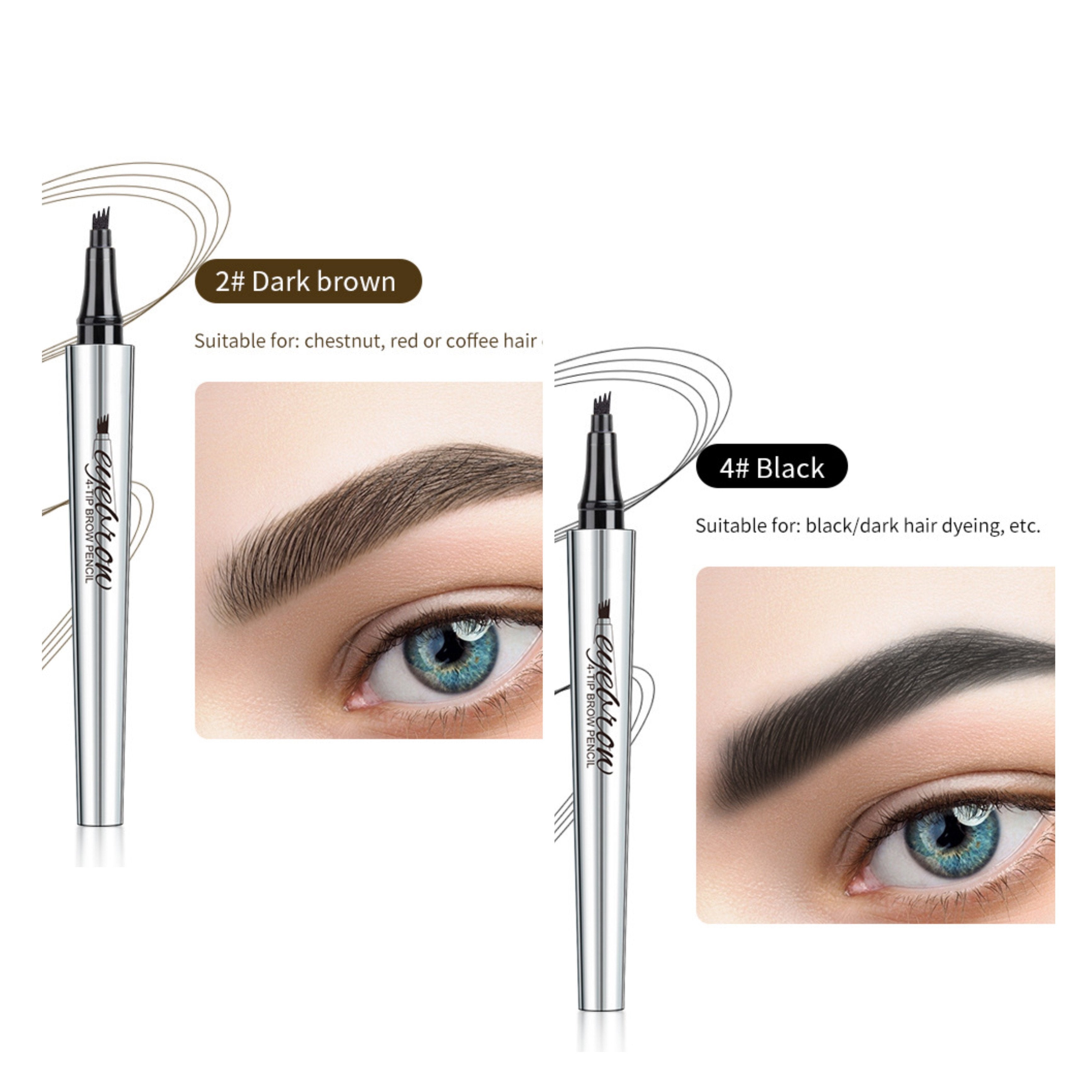 3D Waterproof Microblading Eyebrow Pen 4 Fork Tip Tattoo Pencil